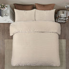 Conjunto de cama com 3 peças, em microfibra, com padrão de listras, com fronha e 2 alças, com fronhas, para quarto de casal, quarto de hóspedes, decoração de quarto, roupa de cama