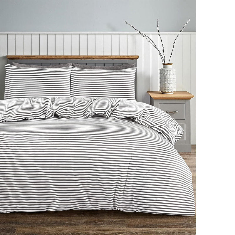 Elegant Striped Microfiber Bedding Set