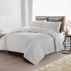 Conjunto de cama com 3 peças, em microfibra, com padrão de listras, com fronha e 2 alças, com fronhas, para quarto de casal, quarto de hóspedes, decoração de quarto, roupa de cama