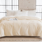1 manta de chão de flanela polar ultra macia, padrão axadrezado de cor sólida, manta de cama quente e aconchegante, manta de sofá leve para todas as estações, manta de sesta para sala de estar, quarto, sofá, escritório, campismo, viagens, decoração de casa, os melhores presentes para aniversário e Dia dos Namorados, tamanho individual/casal/king/super king