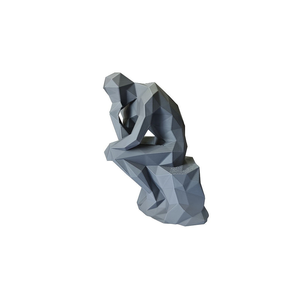 Estátua de Peça Cinza Homem Pensativo - Decoração para Mesa, Entrada, Escritório, Presente de Feriado e Aniversário