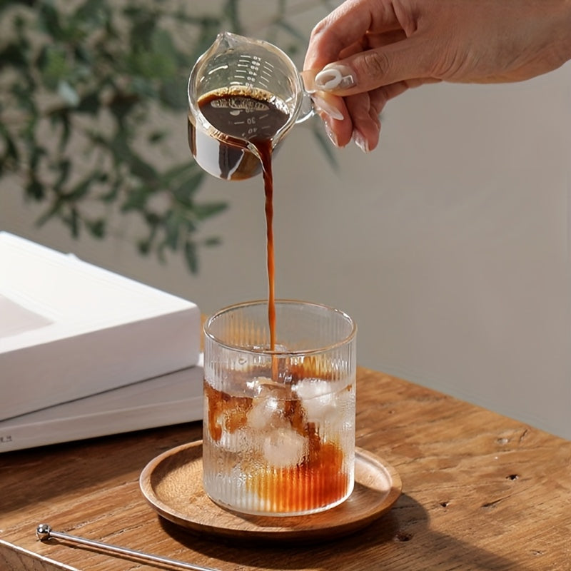 Conjunto de 2/4 Copos de Vidro com Listras Verticais, 320ml, Copos de Vidro Transparente, Copos com Listras Verticais para Beber Bebidas Domésticas, Leite, Suco e Café com Facilidade, Design com Altura de 8,5cm, Copos de Vidro Texturizado Transparente