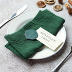 Rustic Fringe Linen Napkins Set