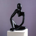 Mini Estátua Criativa de Pensador em Arenito, Estilo Europeu de Luxo Leve, Figura Abstrata em Resina, Ornamentos Artesanais para Estante de Escritório, Decorações para Sala de Estar, Varanda, Ornamentos de Secretária