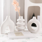 Conjunto de 3 vasos de cerâmica, vaso minimalista escandinavo para decoração de casa, escritório, café