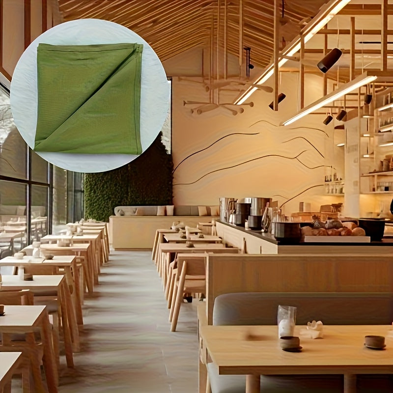 1 Toalhinha de Linho, Toalha de Mesa Quadrada de Cor Sólida de Alta Qualidade, Toalhita de Linho Decoração de Cozinha Hotel Restaurante Ocidental, Toalha de Mesa Quadrada Verde para Casamento (40Cm/15.75In)