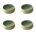 Conjunto de 4 peças; Pratos de cerâmica para temperar; Taças para condimentos; Pequenas taças laterais; Pequenas pratos laterais; Adequado para aperitivos, vários snacks, condimentos de mesa, molhos, conjunto de 4 pequenas taças com 8,89 cm, lavável na máquina de lavar louça e seguro para micro-ondas