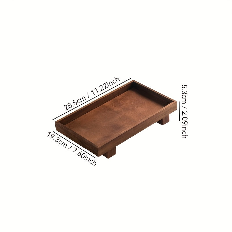 1 Peça Bandeja de Madeira para Banheiro, Suporte Não Deformável para Shampoo em Hotéis e Organizador de Toalete, Armazenamento para Chuveiro, Acabamento Natural em Madeira, Design Artesanal, Construção em Madeira Maciça, Essenciais para Casa e Viagem