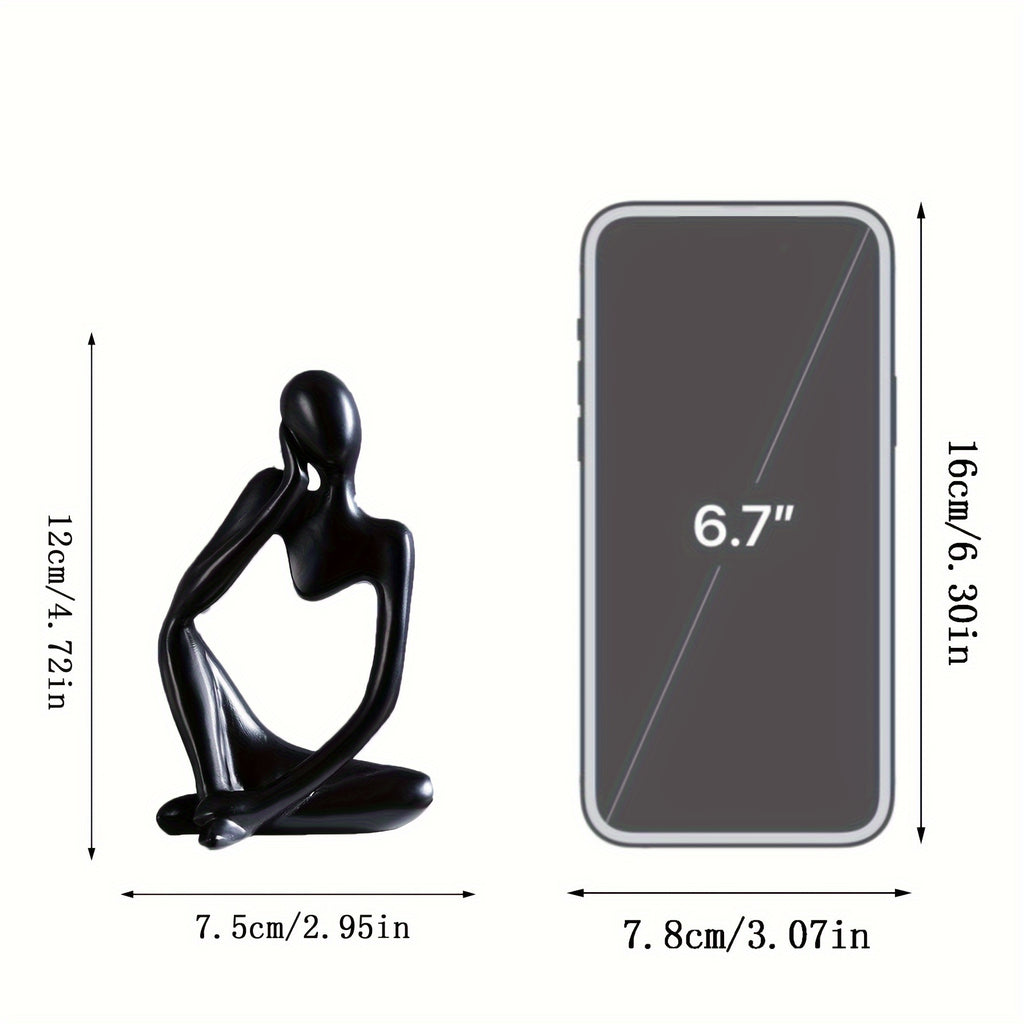 Mini Estátua Criativa de Pensador em Arenito, Estilo Europeu de Luxo Leve, Figura Abstrata em Resina, Ornamentos Artesanais para Estante de Escritório, Decorações para Sala de Estar, Varanda, Ornamentos de Secretária