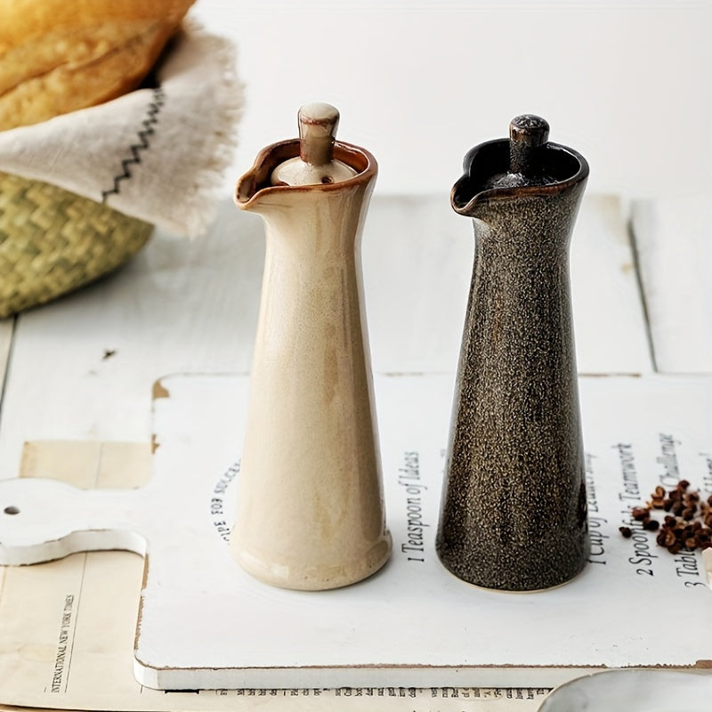 1/2 peças, Dispensador de Óleo Cerâmico Japonês, Frasco de Molho de Soja, Frasco de Vinagre, Garrafa de Azeite, Frasco de Temperos Criativo, Utensílios de Cozinha Acessórios de Cozinha