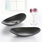 Um Elegante Porta-Joias e Porta-Chaves Oval Preto, uma Caixa de Armazenamento em Melamina Fashion, Perfeita para Anéis, Chaves e Ornamentos, Ideal para Várias Festas. (Não Adequado para Contacto com Alimentos)