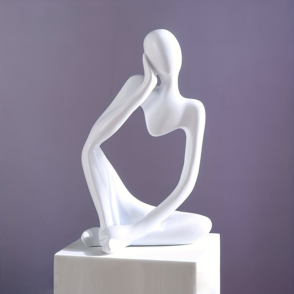 Mini Estátua Criativa de Pensador em Arenito, Estilo Europeu de Luxo Leve, Figura Abstrata em Resina, Ornamentos Artesanais para Estante de Escritório, Decorações para Sala de Estar, Varanda, Ornamentos de Secretária
