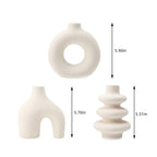 Conjunto de 3 vasos de cerâmica, vaso minimalista escandinavo para decoração de casa, escritório, café