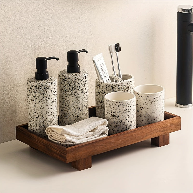1 Peça Bandeja de Madeira para Banheiro, Suporte Não Deformável para Shampoo em Hotéis e Organizador de Toalete, Armazenamento para Chuveiro, Acabamento Natural em Madeira, Design Artesanal, Construção em Madeira Maciça, Essenciais para Casa e Viagem