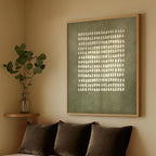 1 Peça de Arte de Parede Japandi Verde Sálvia com Pontos - Pôster Vertical Minimalista Moderno Escandinavo, Textura Natural Pintada à Mão, Pontos Verdes, Ideal para Sala, Quarto, Escritório - Decoração Boho em Tons Terrosos, Sem Moldura Necessária