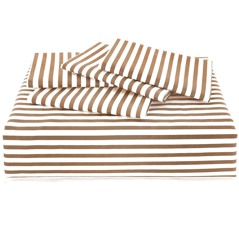 Conjunto de cama com 3 peças, em microfibra, com padrão de listras, com fronha e 2 alças, com fronhas, para quarto de casal, quarto de hóspedes, decoração de quarto, roupa de cama
