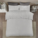 Conjunto de cama com 3 peças, em microfibra, com padrão de listras, com fronha e 2 alças, com fronhas, para quarto de casal, quarto de hóspedes, decoração de quarto, roupa de cama
